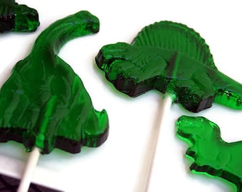 Dinosaur Party Lollipops, Jurassic Dinosaur Party, 4 Pack, Green Dinosaurs, Boys Birthday Party, Girls Birthday Party, Dinosaur Wedding