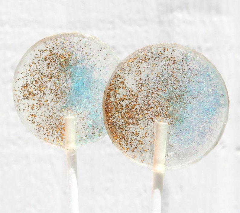 Blue and Gold Wedding Favor Lollipops Edible Glitter 6 Etsy Canada