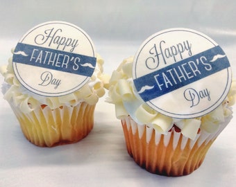 Edible Father's Day Cake Decorations, Happy Father's Day, Cupcake and Cake Toppers,  Edible Cake Decorations, Father's Day Party Decor