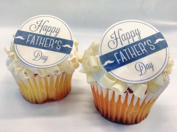 Edible Father's Day Cake Decorations, Happy Father's Day, Cupcake