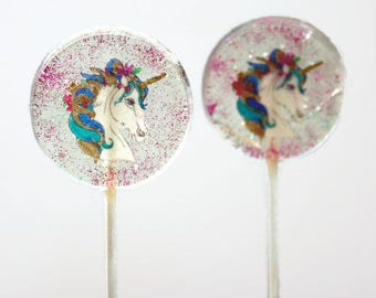 Unicorn Party Favor Lollipops, Unicorn Party Favors, 6 Edible Image Lollipops, Unicorn Childs Birthday Party Favors, Unicorn Wedding Favors