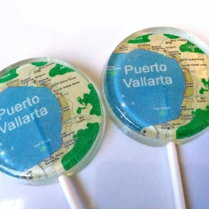 Destination Wedding Favor Lollipops, Travel Wedding, Map Set of 50 Edible Image Lollipops Custom Wedding Favors, Personalized Wedding Favors