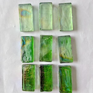 Large Green Glass RECTANGLES for Mosaics, Crafts, or Home Decor
