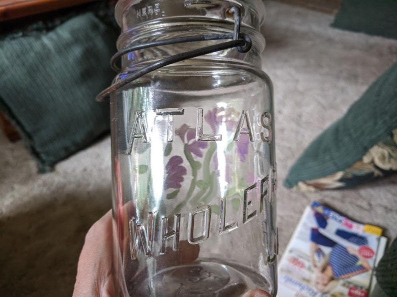 Vintage Atlas Whole Fruit Canning Jar With Glass Lid and Metal Etsy