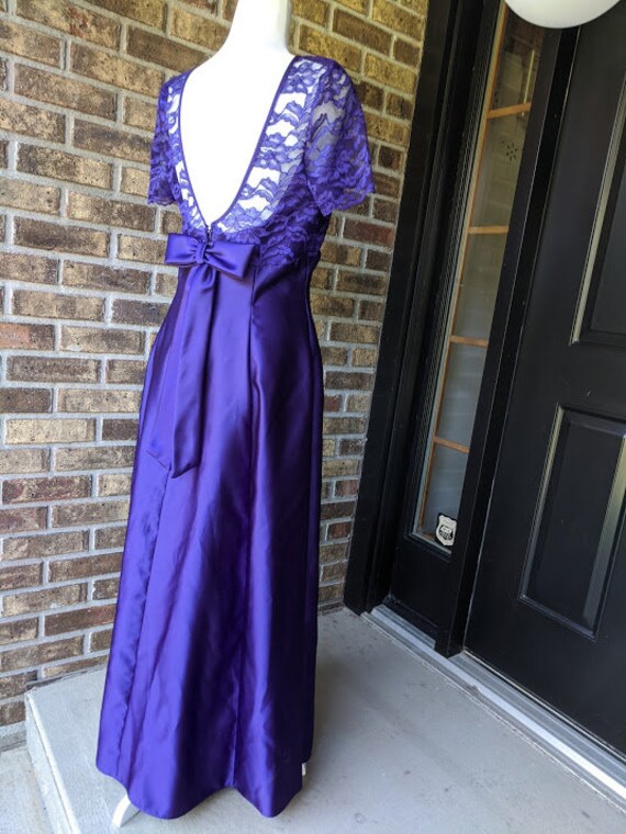purple lace Bridesmaid dress By Alfred Angelo 199… - image 3