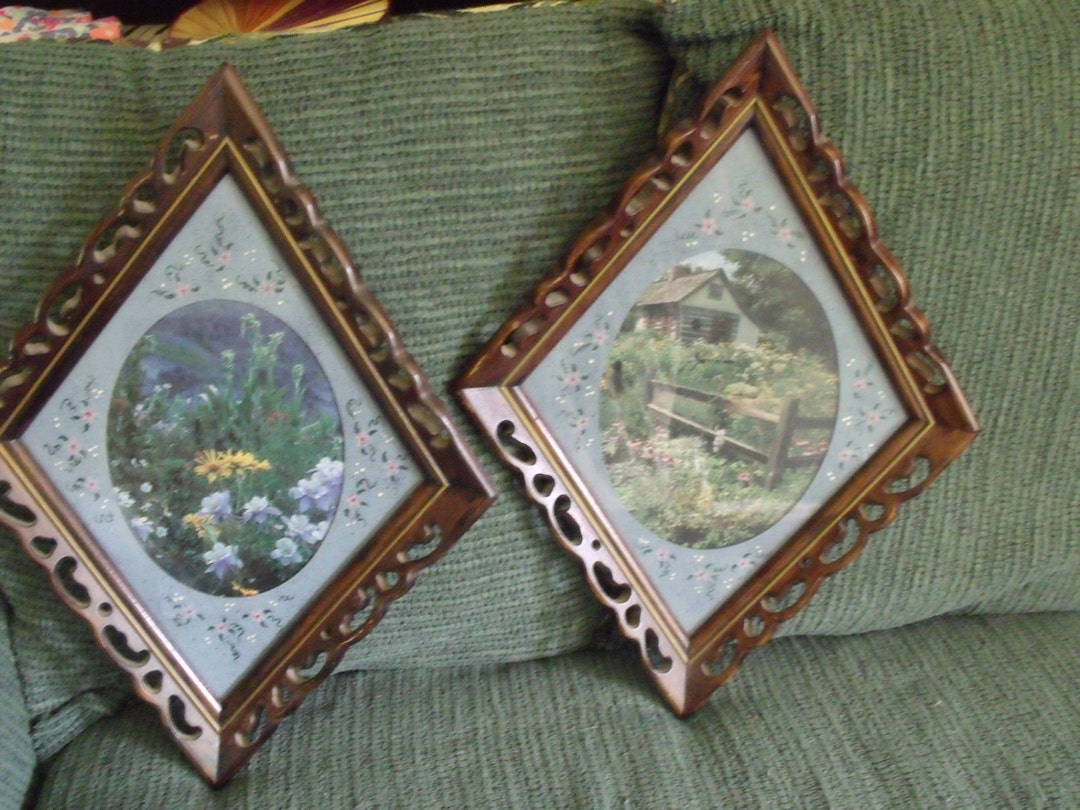 Matching Frames Vintage Matching Frames, Matts Original to Frames Hand Painted Matts by ...