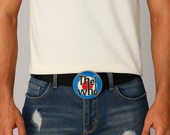 Handmade Leather "The Who" Buckle Belt - Vintage Rock Style