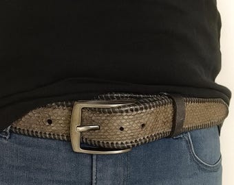 Handgefertigter Schlangenledergürtel, Unisex Boho Style