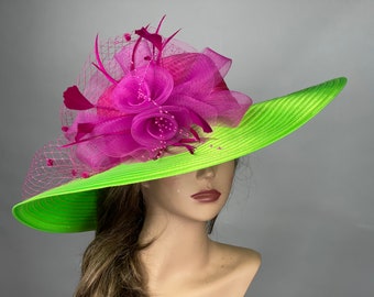 VENTA sombrero de boda Kentucky Derby sombrero novia satén sombrero fiesta de té sombrero real sombrero boda verano sombrero cóctel sombrero de ala ancha