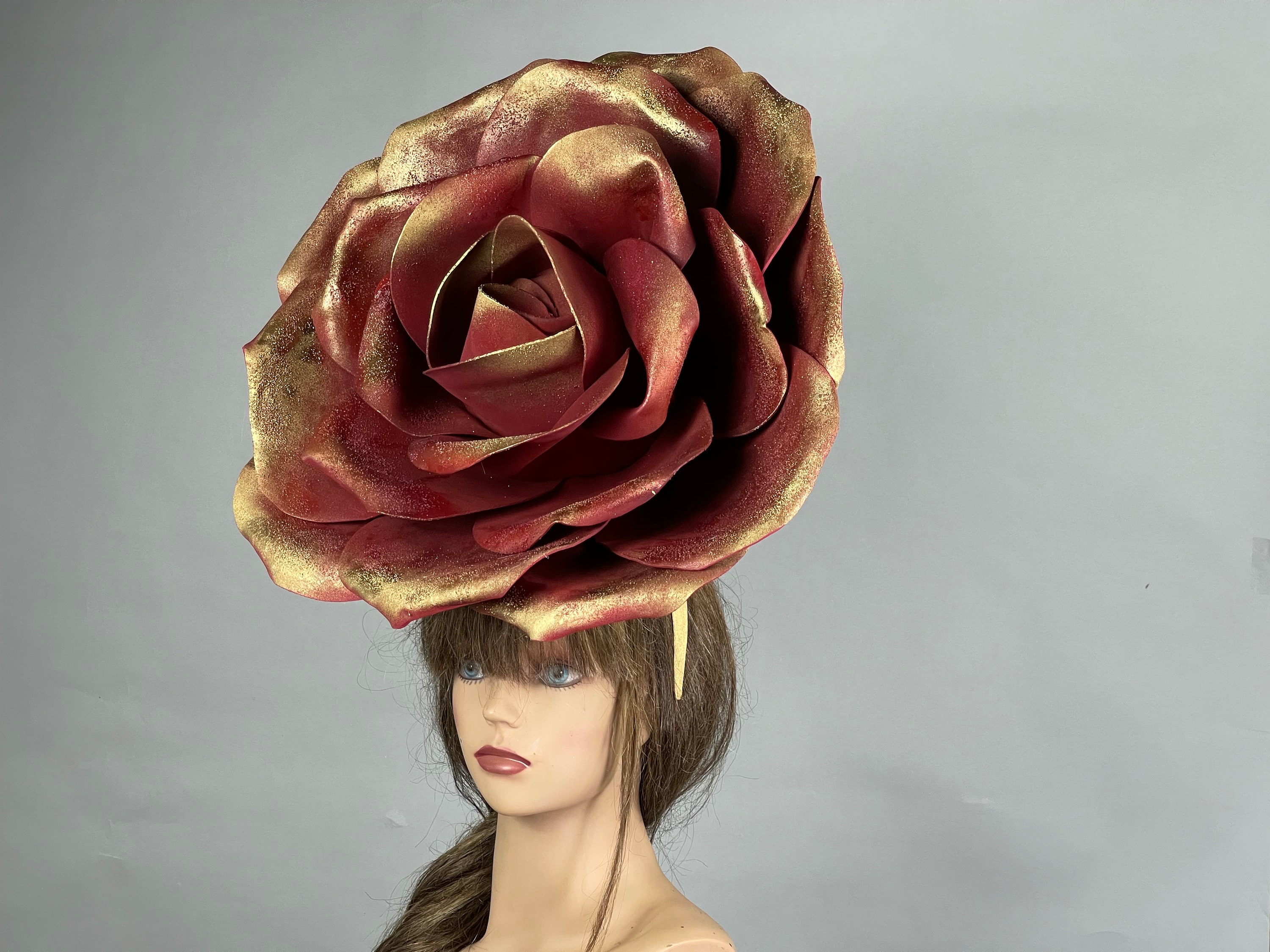 Vintage Burgundy Satin Turban Hat Rose Detail Statement Church Derby Paula Singleton (@whatagreathat) · Fairlawn, OH main image 4