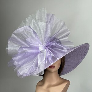 VENTE violet clair lavande fête thé Kentucky Derby chapeau mariage cocktail chapeau large bord de disquette image 3