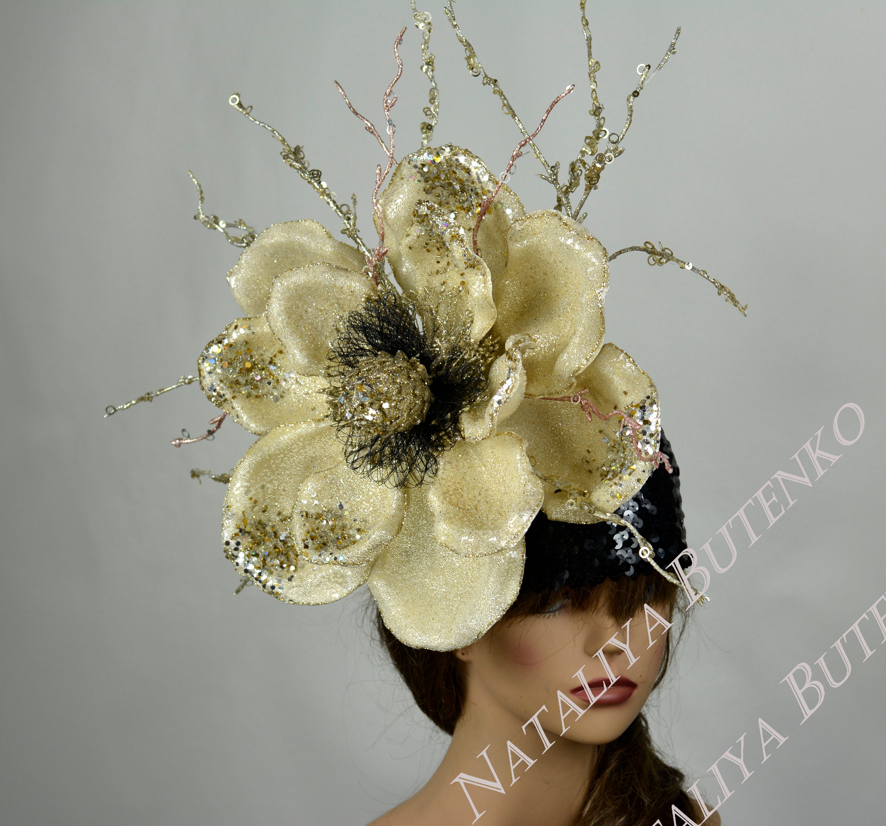 SALE Black Gold Wedding Hat Kentucky 
