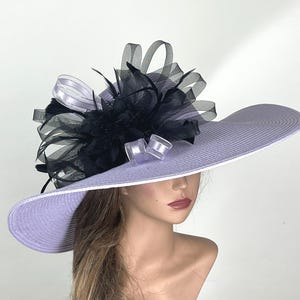 SALE Lavender Derby Hat Woman Party Kentucky Derby Tea Hat Wedding Cocktail Party Hat Church Hat Wide Floppy Brim