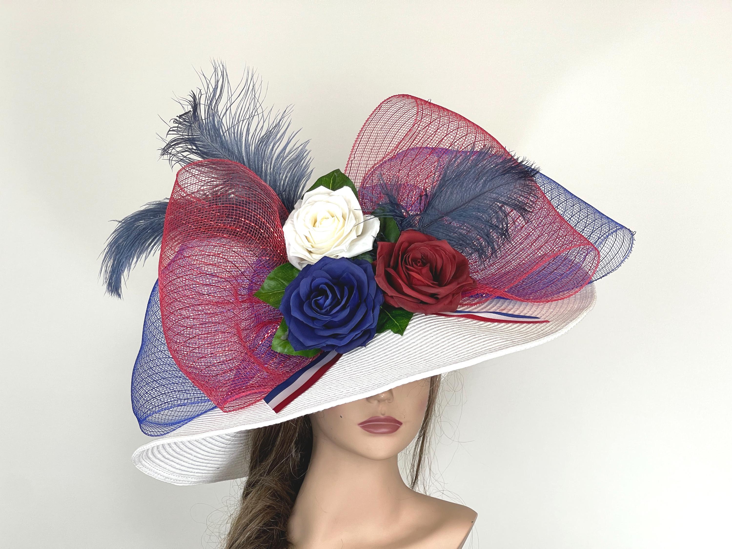 Off White Derby Hat: Kentucky Horse Racing Tea Party Event Church Woman Hat