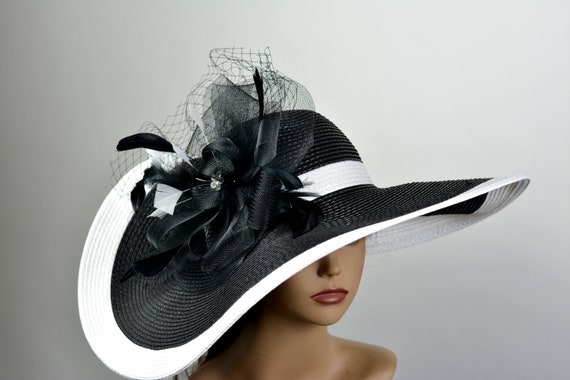 black and white kentucky derby hats
