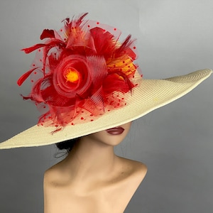 SALE Woman Hat Party Kentucky Derby Hat Tea Hat Wedding Cocktail Party Hat Church Hat Wide Brim