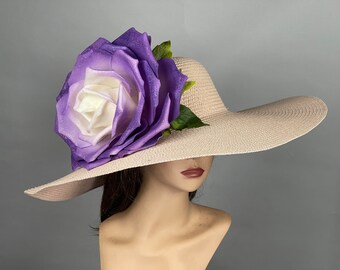 SALE Misty Rose Woman Floppy Party Kentucky Derby Tea Hat  display picture 3