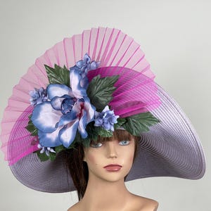 SALE Lavender Derby Hat Woman Party Kentucky Derby Tea Hat Wedding Cocktail Party Hat Church Hat Wide Brim