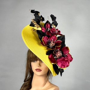 SALE Headband Yellow Women Kentucky Derby Hat Party Fascinator Party Evening Women Hat image 1