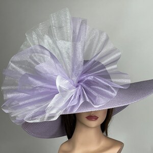 VENTE violet clair lavande fête thé Kentucky Derby chapeau mariage cocktail chapeau large bord de disquette image 4