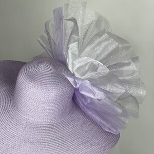 VENTE violet clair lavande fête thé Kentucky Derby chapeau mariage cocktail chapeau large bord de disquette image 8