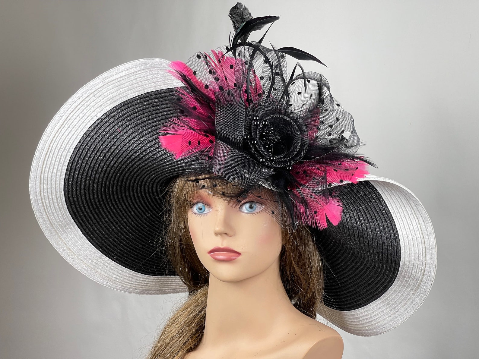 SALE Black White Woman Party Kentucky Derby Tea Wedding - Etsy