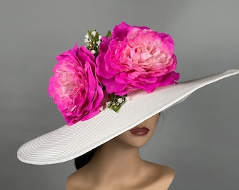 Sale Off White Wedding Kentucky Derby  Wedding Cocktail Woman Bride Hat Barmitsva Party Church Hat