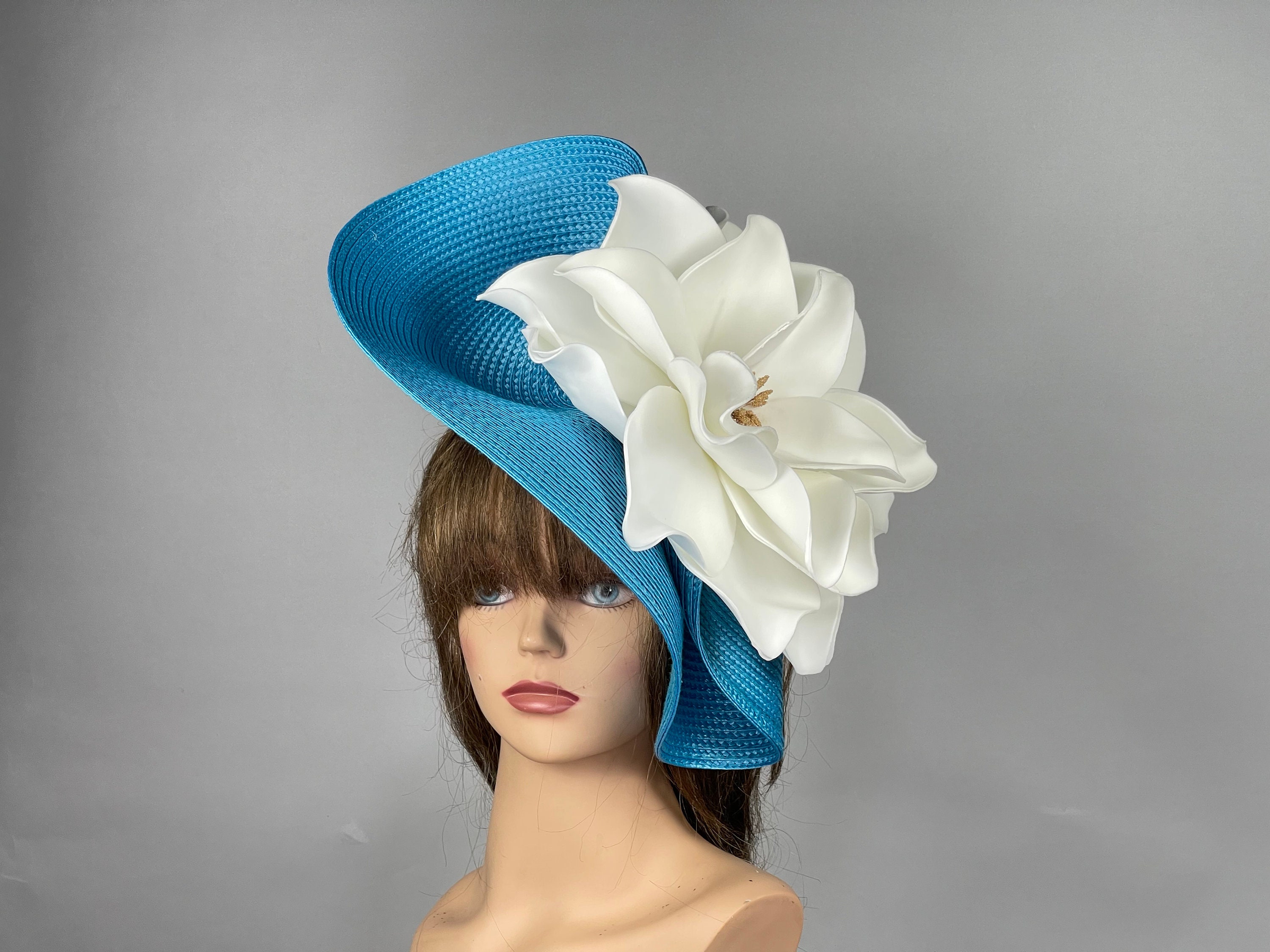 SALE Kentucky Derby Fascinator: Blue Headband With White  display picture 2