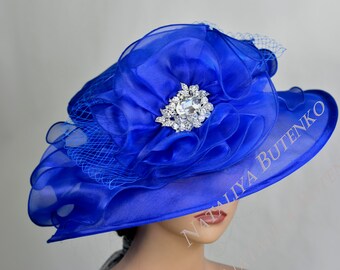 Chapeau Derby En Feutre Bleu Marine Taille 7 - Pour Concours Hippique (show) Ou équitation - Occasion