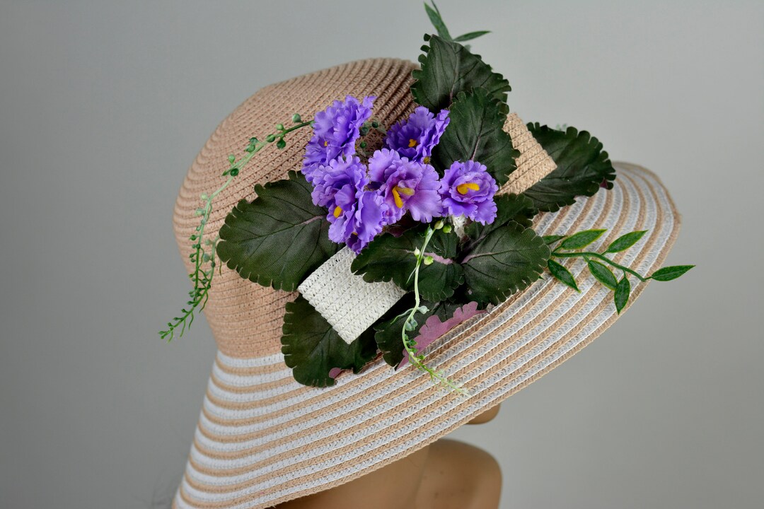 SALE Misty Rose Kentucky Derby Hat: Wide Brim Tea Party Hat 