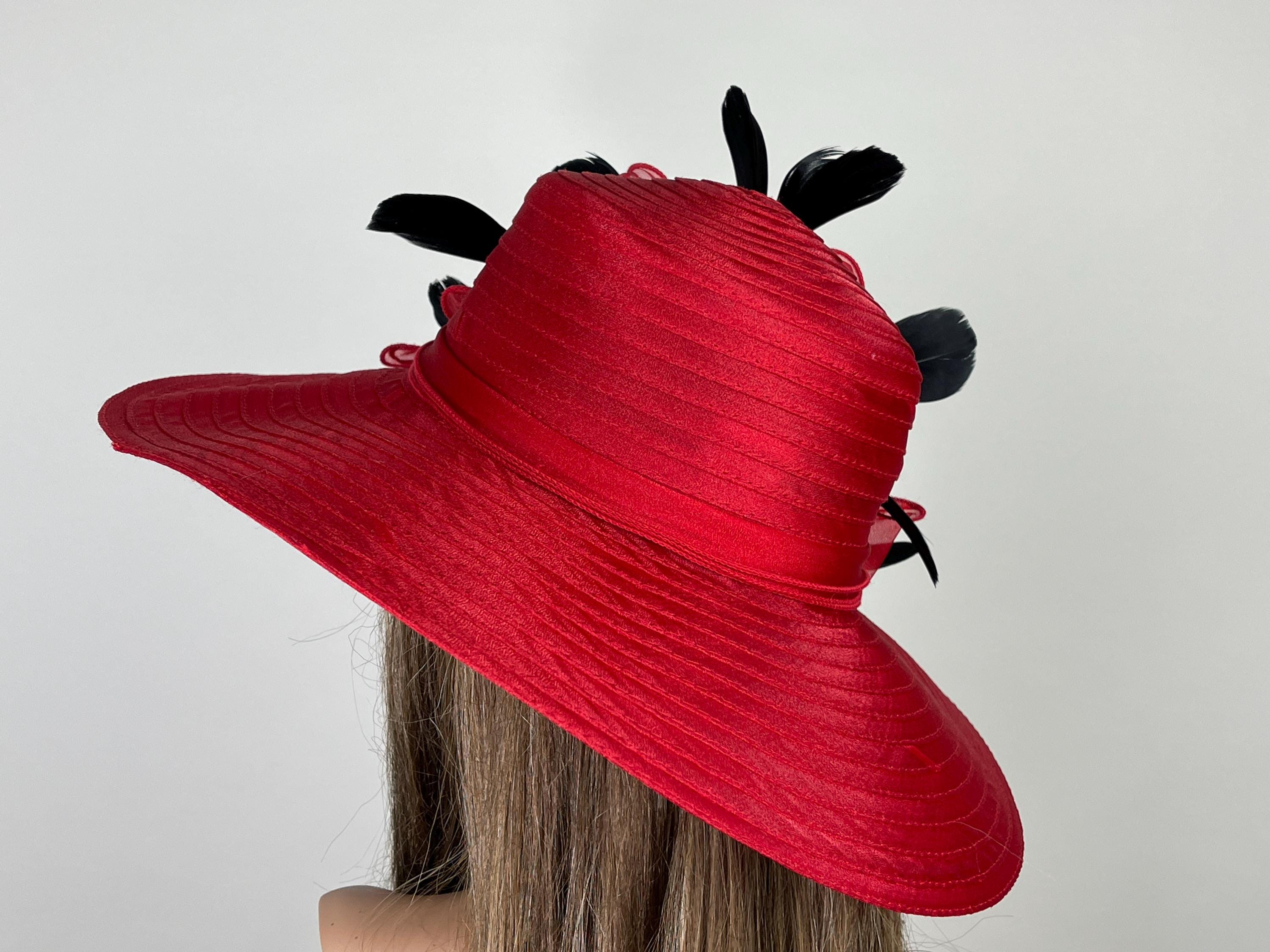 ?NWT! Red Kentucky Derby, Church Or Tea Hat Generic Women Kentucky Church Derby Hats Fascinators Womens  main image 3
