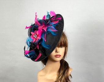 SALE Black Headband Women  Feathers Kentucky Derby Hat Party Headband Party Hat Women Hat