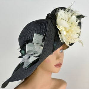 Black Wedding Hat Kentucky Derby Hat Bridal Hat Tea Party Hat Royal Hat Wedding Accessory Summer Hat Cocktail Hat