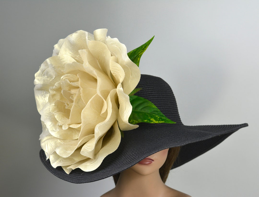 SALE Black Derby Kentucky Derby Woman Party Event Hat Tea Party Hat