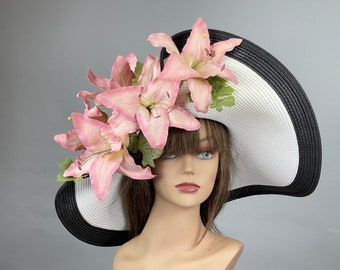 SALE Misty Rose Woman Floppy Party Kentucky Derby Tea Hat  display picture 3