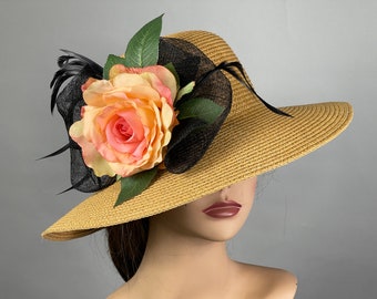 Kentucky Derby Brown Hat, Asymmetric Brown Hat, Couture  display picture 3