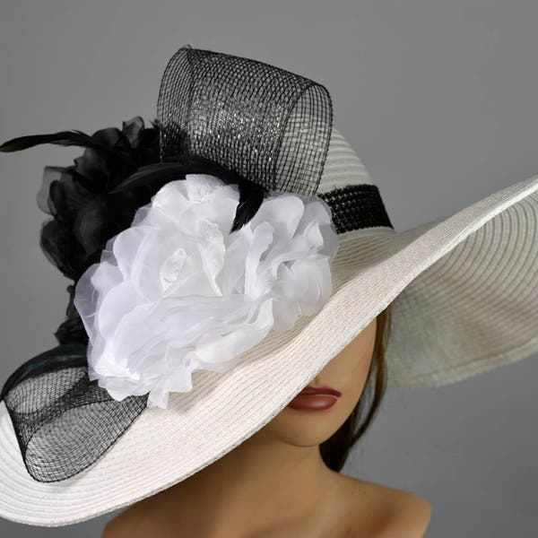 White Derby Hat Etsy