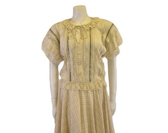 Vestido Koos Van Den Akker de seda de los años 70. Reino Unido 10-12