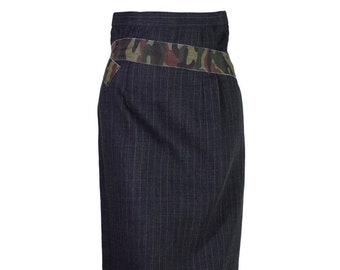 Vintage Comme des Garcons Pinstripe Camouflage Skirt 2000