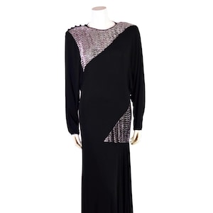 1970s Vintage Janice Wainwright Evening Dress. UK10-12