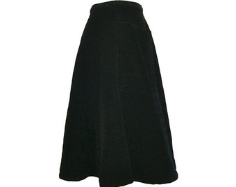 1950s Vintage Black Velvet Evening Skirt