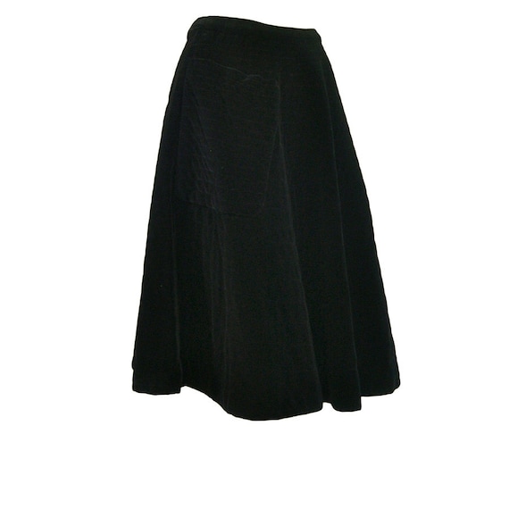 1950s Vintage Black Velvet Evening Skirt - image 2