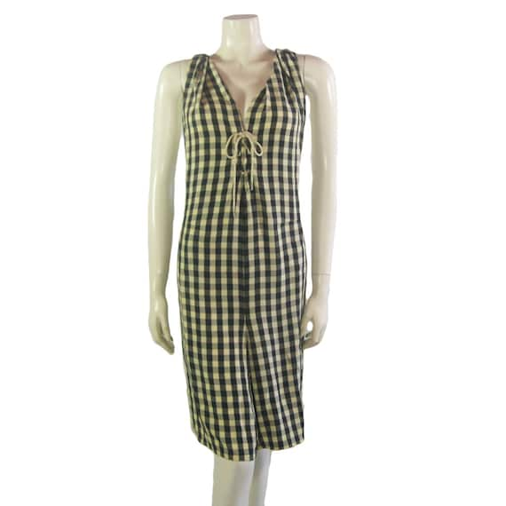 Vintage IS Issey Miyake Check Twisted Dungarees -… - image 1