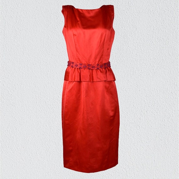 Vintage Late 1950s Suzy Perette Red Cocktail Dress