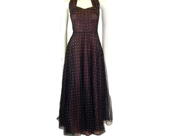 1940s Vintage New-Look "Tulle" Full Length Evening Dress