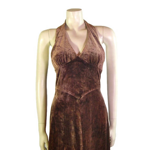bronze velvet dress