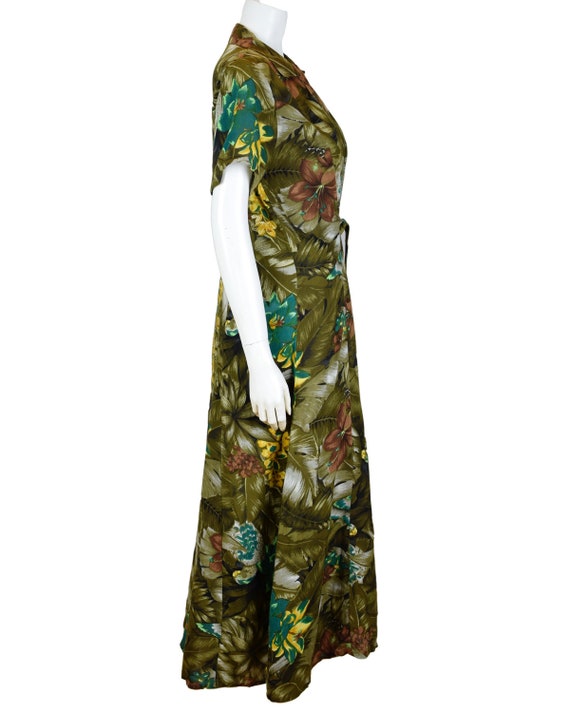 1980s Vintage Floral Tropical Printed Summer Dress - image 4