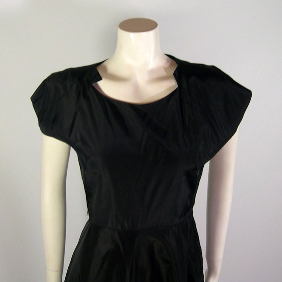 Taffeta Vintage Black Cocktail Dress / Jacket Sui… - image 4