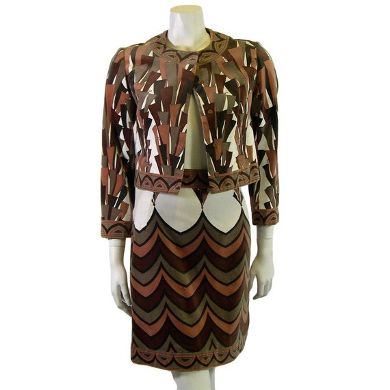 1960s Emilio Pucci Velvet Suit - Geometric Print