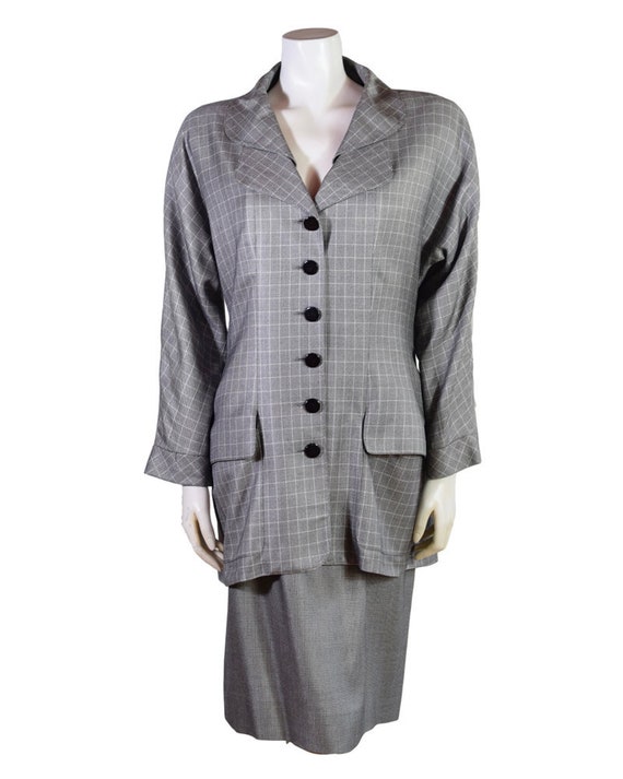 1980s Vintage Karl Lagerfeld Summer Silk Tweed Su… - image 1